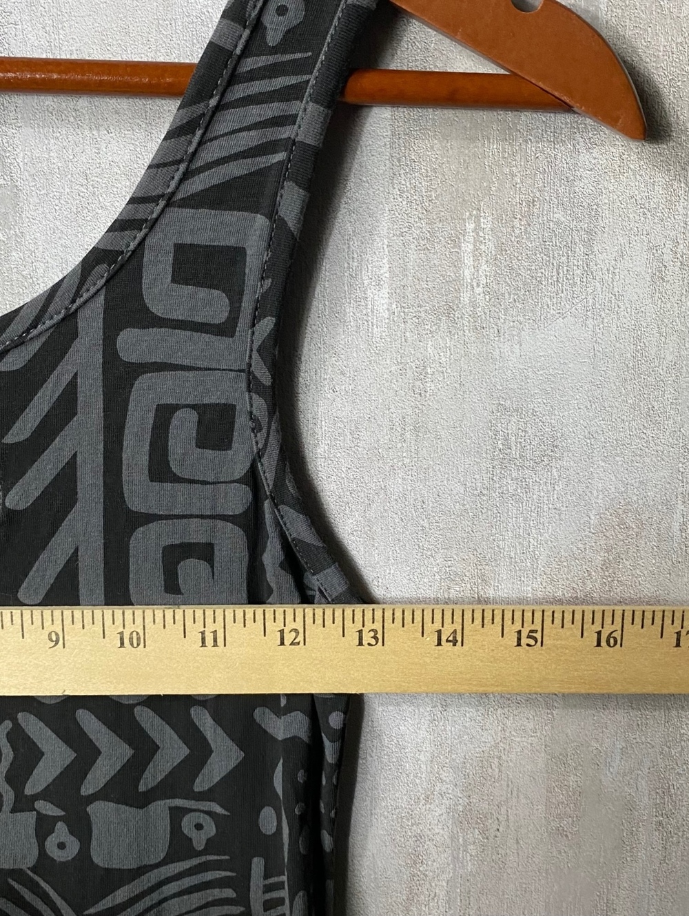 Vintage Forever 21 Tribal Print Tank Dress Womens S Charcoal Gray Y2K Bodycon - Picture 4 of 8